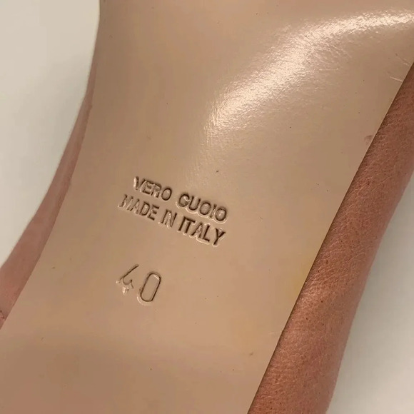 Valentino Red V High Heel Pumps Shoes Peep Toe Studded BowCoral Pink  Size 40 10 - Picture 10 of 12